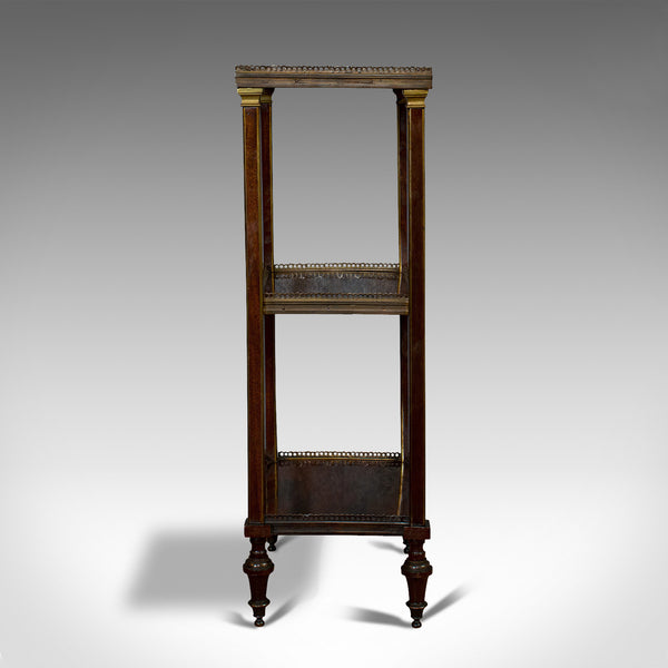 Antique Etagere, Italian, Mahogany, Brass, 3 Tier, Whatnot, Victorian, C.1870