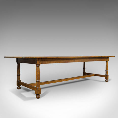 Large, Antique Refectory Table, Scottish, 8 Seat, Oak, Dining, Victorian, C.1870