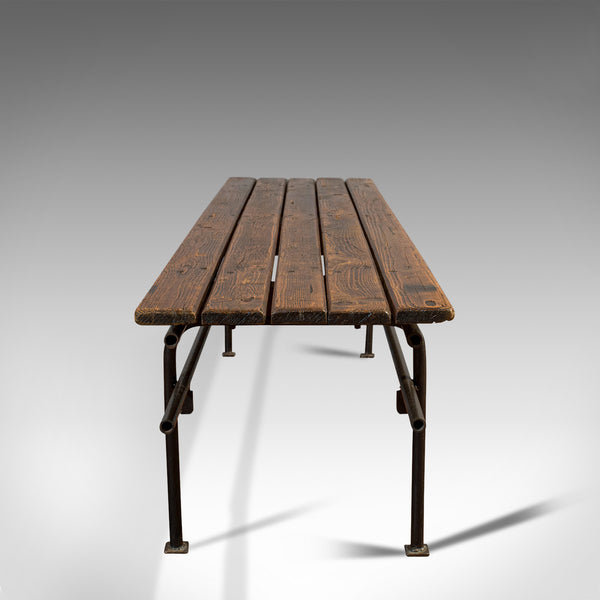 Large Vintage Draper's Bench, English, Pine, Steel, Industrial Seat, Circa 1940