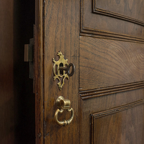 Antique Wardrobe, English, Oak, Linen Cabinet, Press Cupboard, Georgian, C.1800