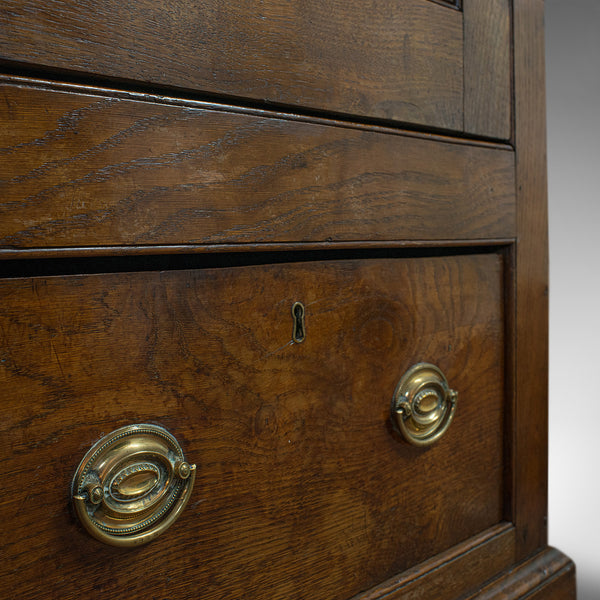 Antique Wardrobe, English, Oak, Linen Cabinet, Press Cupboard, Georgian, C.1800