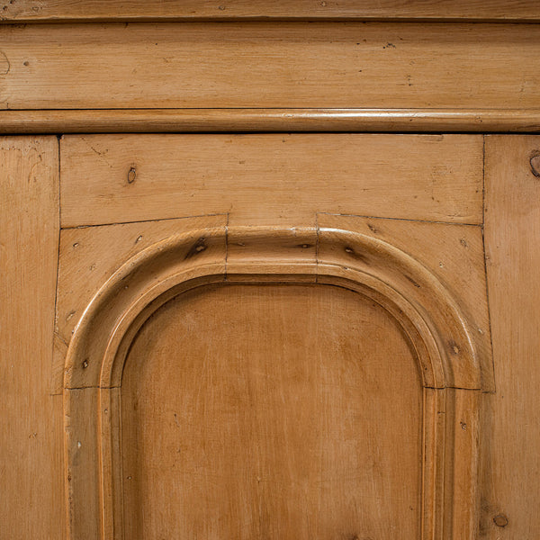 Antique Three Panel Wardrobe, English, Pine, Cupboard, Closet, Victorian, C.1900