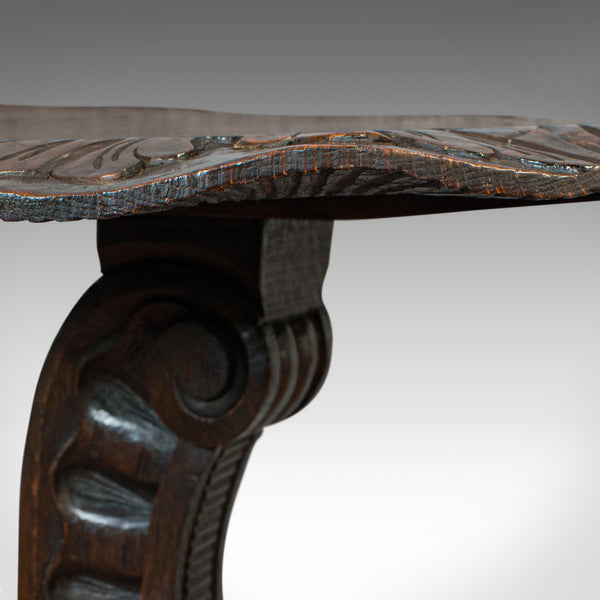 Pair Of Antique Side Tables, Asian, Elm, Occasional, Wine Stand, Victorian, 1900