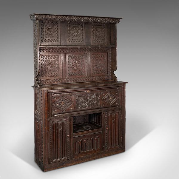 Large Antique Welsh Dresser, British, Oak, Sideboard, Cabinet, William III, 1700