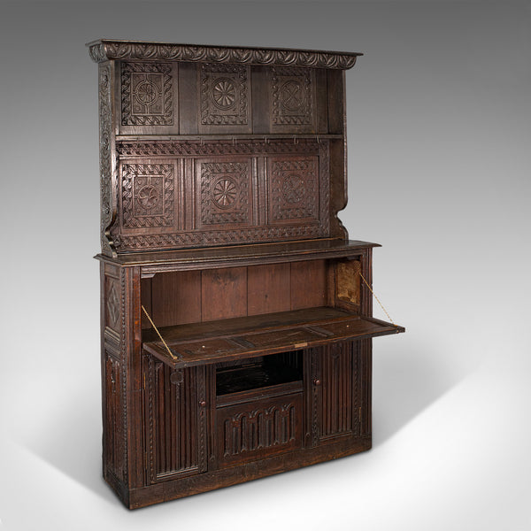 Large Antique Welsh Dresser, British, Oak, Sideboard, Cabinet, William III, 1700