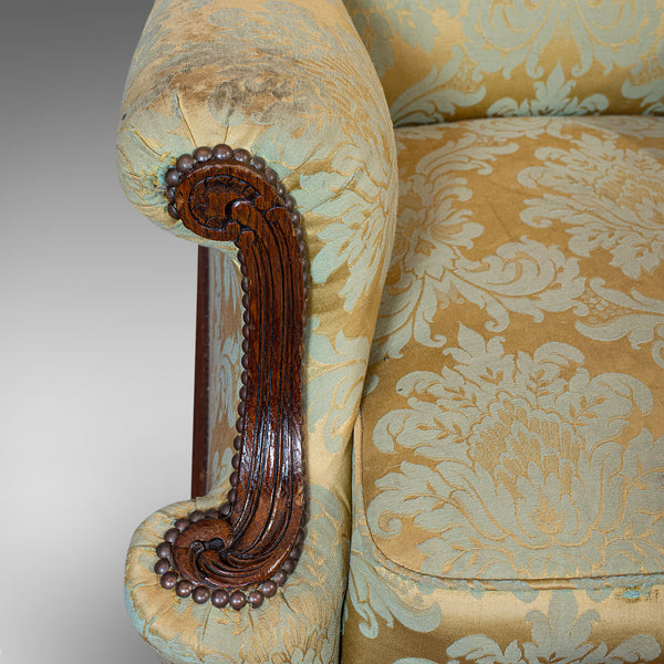 Antique Wing-Back Arm Chair, English, Lounge, Fireside, Seat, Edwardian, C.1910