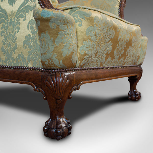 Antique Wing-Back Arm Chair, English, Lounge, Fireside, Seat, Edwardian, C.1910