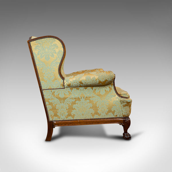 Antique Wing-Back Arm Chair, English, Lounge, Fireside, Seat, Edwardian, C.1910