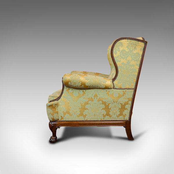 Antique Wing-Back Arm Chair, English, Lounge, Fireside, Seat, Edwardian, C.1910