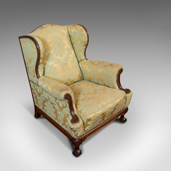 Antique Wing-Back Arm Chair, English, Lounge, Fireside, Seat, Edwardian, C.1910