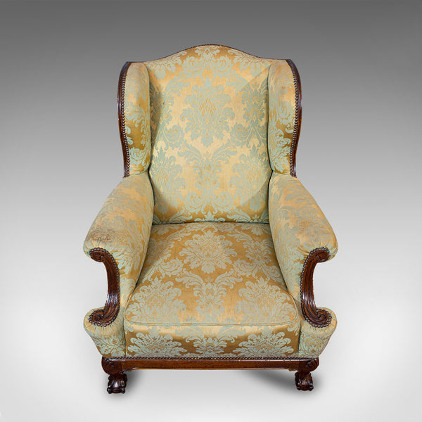 Antique Wing-Back Arm Chair, English, Lounge, Fireside, Seat, Edwardian, C.1910