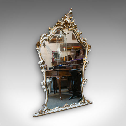 Large Antique Overmantel Mirror, French, Gilt Gesso, Classical, Italianate, 1900