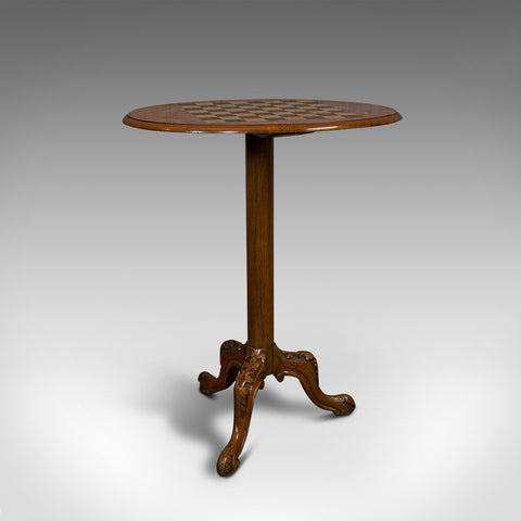 Antique Chess Table, English, Burr Walnut, Mahogany, Games, Side, Edwardian