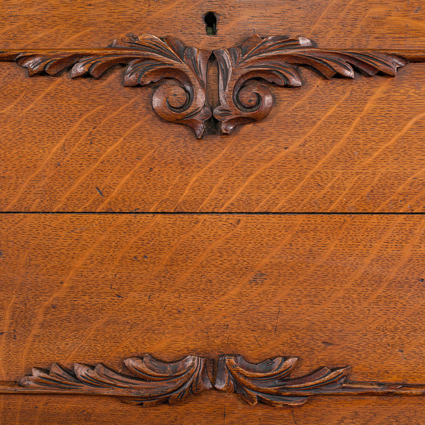 Small Antique Ladies Writing Desk, French, Oak, Bureau, Mirror, Victorian, 1900