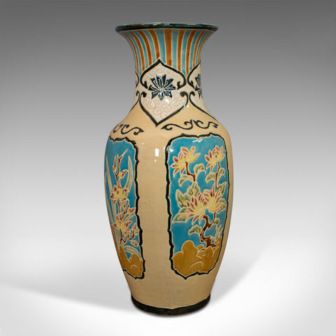 Large Vintage Decorative Vase, Oriental, Ceramic Urn, Hallway, Stick Stand, C.20
