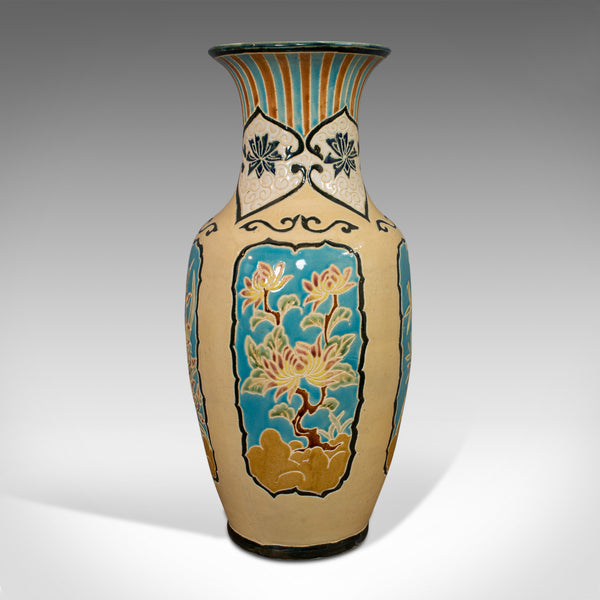 Large Vintage Decorative Vase, Oriental, Ceramic Urn, Hallway, Stick Stand, C.20