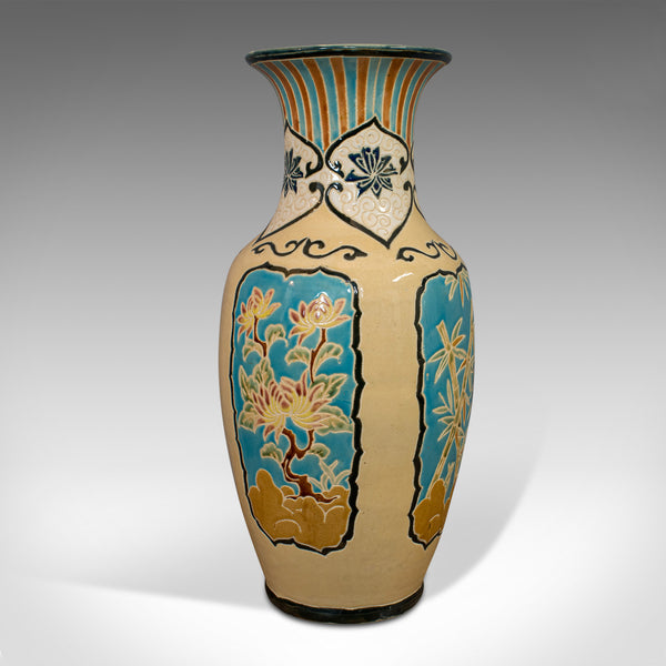 Large Vintage Decorative Vase, Oriental, Ceramic Urn, Hallway, Stick Stand, C.20