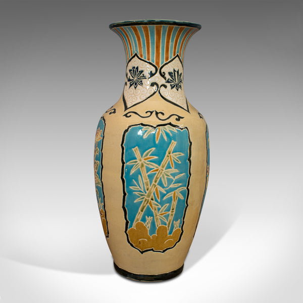 Large Vintage Decorative Vase, Oriental, Ceramic Urn, Hallway, Stick Stand, C.20
