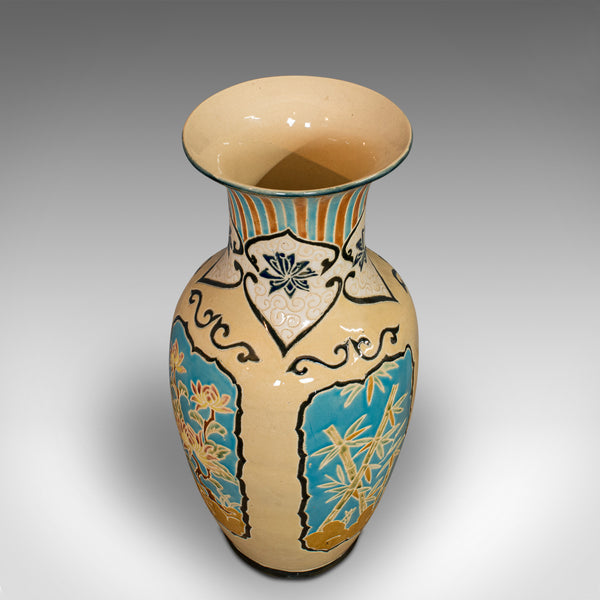 Large Vintage Decorative Vase, Oriental, Ceramic Urn, Hallway, Stick Stand, C.20