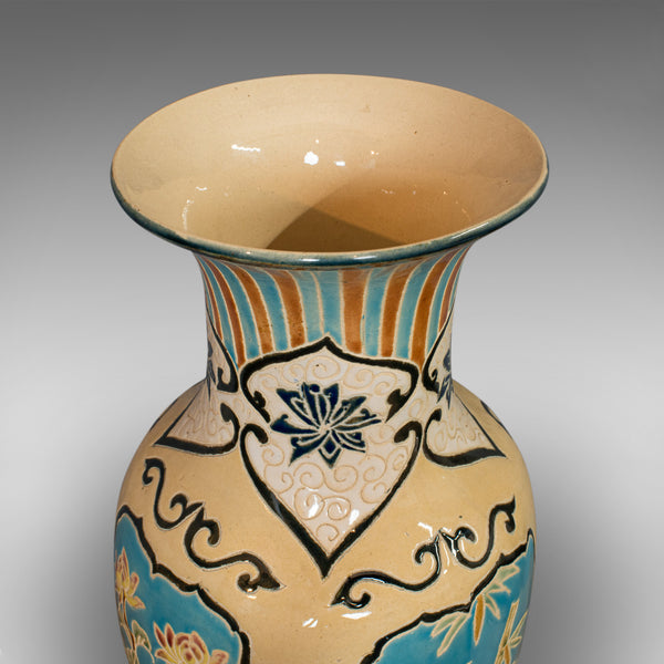 Large Vintage Decorative Vase, Oriental, Ceramic Urn, Hallway, Stick Stand, C.20
