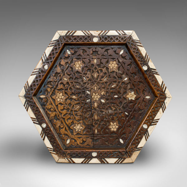 Antique Side Table, Middle Eastern, Mahogany, Moorish, Wine, Occasional, C.1880