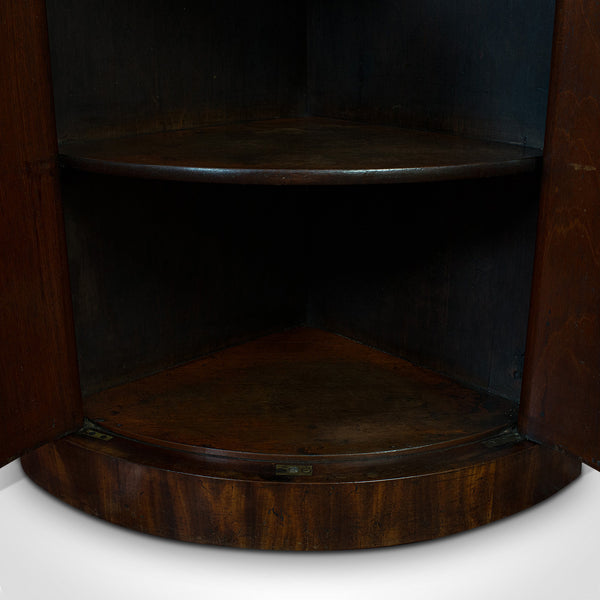Antique Corner Cupboard, Mahogany, Bow Front, Floor Standing, Georgian, C.1780