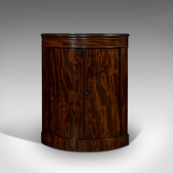 Antique Corner Cupboard, Mahogany, Bow Front, Floor Standing, Georgian, C.1780