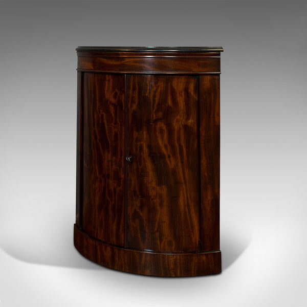 Antique Corner Cupboard, Mahogany, Bow Front, Floor Standing, Georgian, C.1780