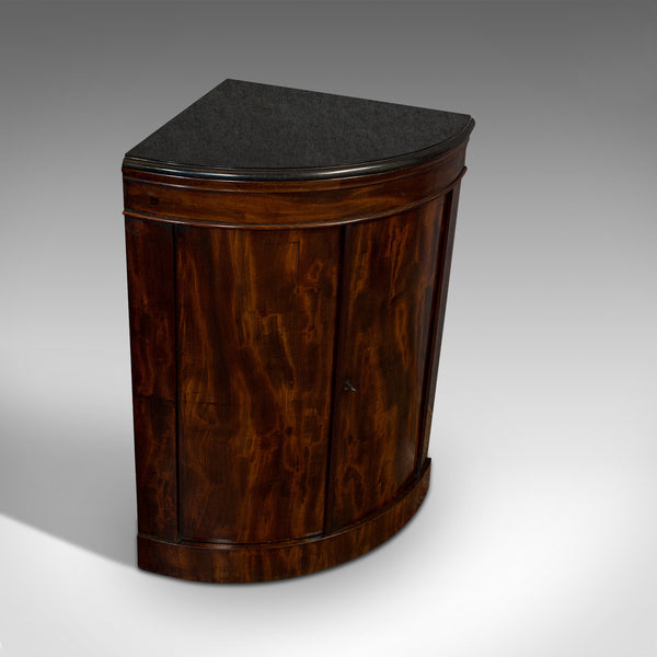 Antique Corner Cupboard, Mahogany, Bow Front, Floor Standing, Georgian, C.1780