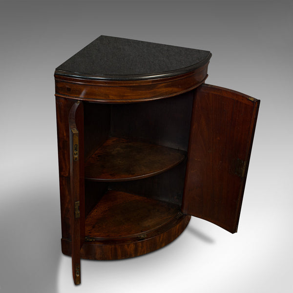 Antique Corner Cupboard, Mahogany, Bow Front, Floor Standing, Georgian, C.1780