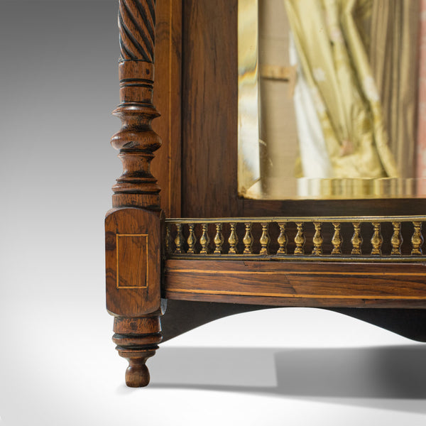 Antique Butler's Mirror, English, Rosewood, Dome Top, Wall, Victorian, C.1880
