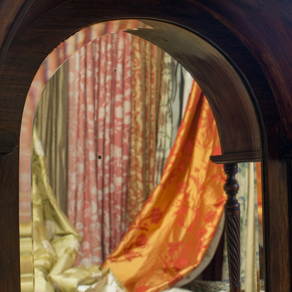 Antique Butler's Mirror, English, Rosewood, Dome Top, Wall, Victorian, C.1880