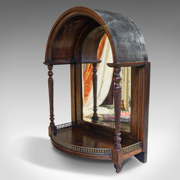 Antique Butler's Mirror, English, Rosewood, Dome Top, Wall, Victorian, C.1880
