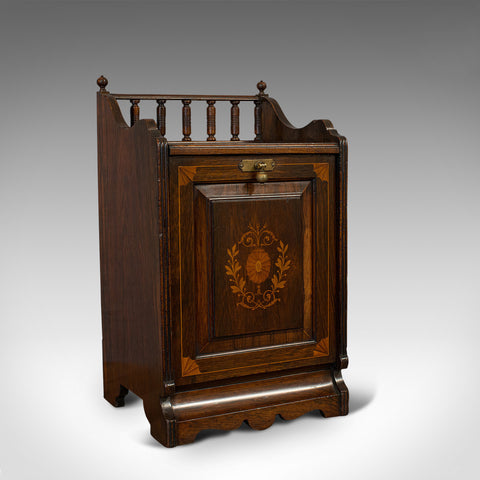 Antique Purdonium, English, Rosewood, Fireside, Cabinet, Edwardian, Circa 1910