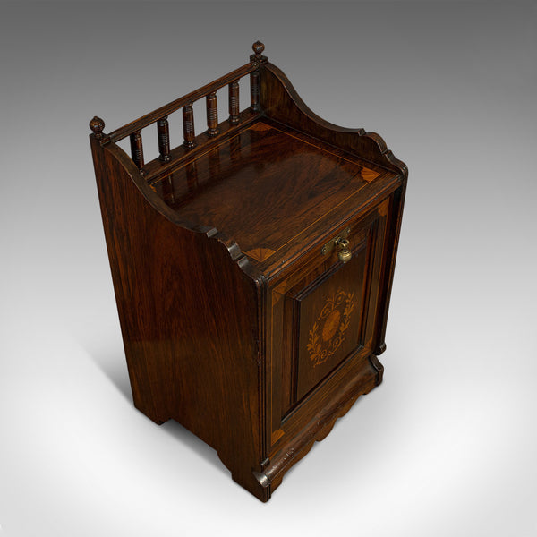 Antique Purdonium, English, Rosewood, Fireside, Cabinet, Edwardian, Circa 1910