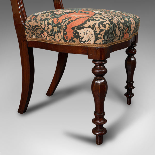 Pair Of, Antique Buckle Back Chairs, English, Walnut, Dining, Side, Victorian