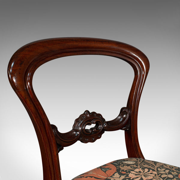 Pair Of, Antique Buckle Back Chairs, English, Walnut, Dining, Side, Victorian