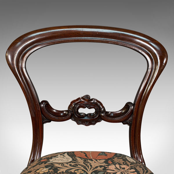 Pair Of, Antique Buckle Back Chairs, English, Walnut, Dining, Side, Victorian