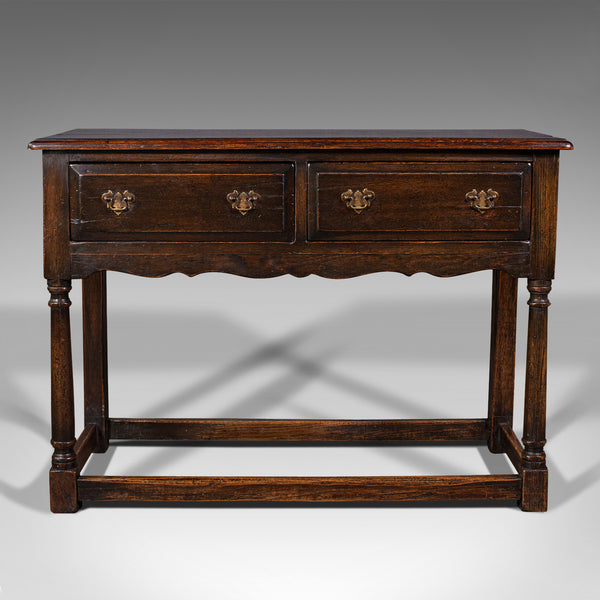 Antique Dresser Base, English, Oak, Side, Hall, Table, Late Georgian, Circa 1800