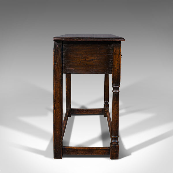 Antique Dresser Base, English, Oak, Side, Hall, Table, Late Georgian, Circa 1800