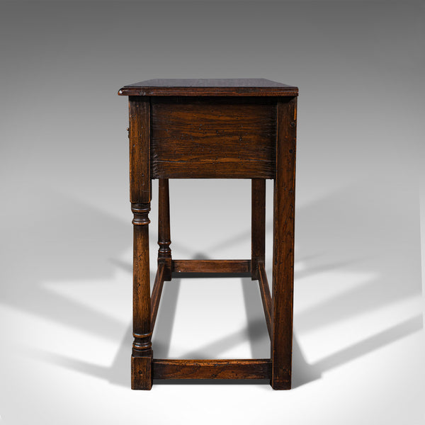 Antique Dresser Base, English, Oak, Side, Hall, Table, Late Georgian, Circa 1800