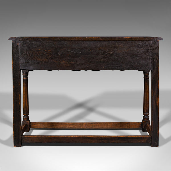 Antique Dresser Base, English, Oak, Side, Hall, Table, Late Georgian, Circa 1800