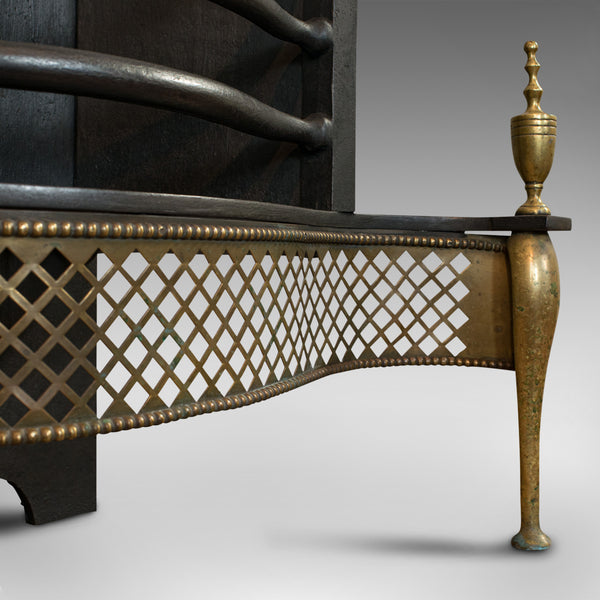 Antique Fireplace, English, Cast Iron, Fire Basket, Regency Taste, Victorian