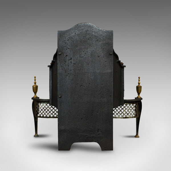 Antique Fireplace, English, Cast Iron, Fire Basket, Regency Taste, Victorian