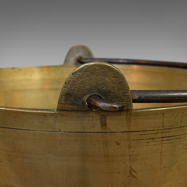 Antique Artisan Jam Pan, French, Solid Brass, Kitchen Pot, Victorian, Circa 1900