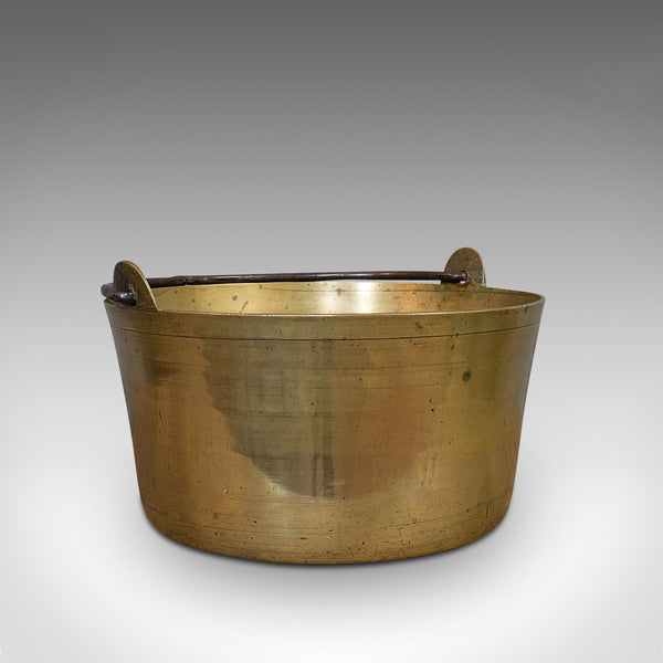 Antique Artisan Jam Pan, French, Solid Brass, Kitchen Pot, Victorian, Circa 1900