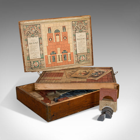 Antique Richter's Anchor Box, German, Stone, Anker Baukasten, Number 15, Set