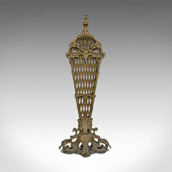 Antique Peacock Fire Screen, French, Brass, Fireside, Art Nouveau, Victorian