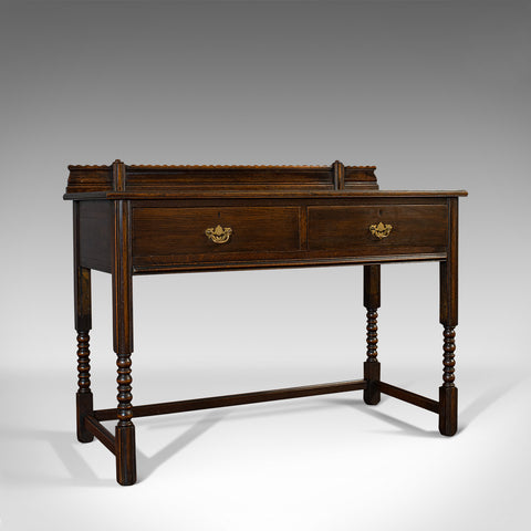 Antique Sideboard, English, Oak, Dresser, Table, Desk, Harris Lebus, Edwardian