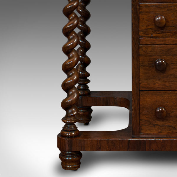Antique Davenport, English, Rosewood, Satinwood, Writing Desk, Victorian, C.1880